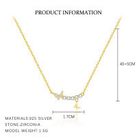 wholesale 925 Sterling Silver Butterfly-A4002-Gold 925 Silver