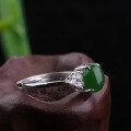 wholesale With 925 Silver, an adjustable jadeite ring with an appraisal certificate, suitable for vintage qipao and Hanfu styles-0-3
