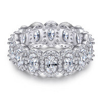 wholesale 925 Sterling Silver Oval Cross-Border Europe and USA Luxury Charm Ring for Women with Zircon Wholesale from Manufacturers-S925 sterling silver US size 5#