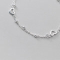 wholesale Metal Material: S925 Silver Double-Layer Heart Bracelet, Japanese and Korean Style Round Bead Pearl, Best Friend Matching Sweet Accessory S4368-0-2