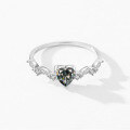 wholesale S925 Sterling Silver Moissanite Sweetheart Ring for Women, Small and Fashionable Korean Style, Adorable and Versatile Heart-shaped Band-0-11