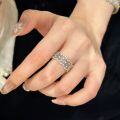wholesale S925 Sterling Silver Vintage Style Hollow Lace Ring, Small and Luxurious, High-End Retro Elegance, Versatile Full Diamond Ring-0-3