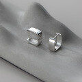wholesale S925 Sterling Silver Minimalist Unisex Wide Geometric Smooth Ear Clasp Edgy Wind Earrings M01869-0-2