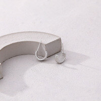 wholesale 925 Sterling Silver French Multi-layer Twist Stud Earrings For Women, Minimalist Retro Style, Small Batch, Factory Stock-E2663-White Gold 925 Silver