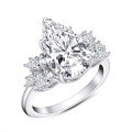 S925 Sterling Silver Square Zircon Ring, Cross-border Supply, Flashy & Minimalist Style-0-14