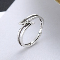 wholesale S925 retro personalized cross hollow-out niche design ins style Korean version high-end vintage trendy-YJ078/approx. 2g Adjustable opening