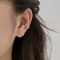wholesale S925 Sterling Silver U-shaped Grass Leaf Design Minimalist Small Luxury Ear Clips for Women-0-3