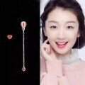 wholesale S925 Sterling Silver Maker Asymmetric Long Hot Air Balloon Earrings Fashion Fairy-like Personality Heart Stud Earrings for Girls-0-5