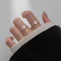 wholesale S925 silver delicate and simple five-petal flower chain ring, fashionable and elegant ladies' jewelry for women J8264-0-3