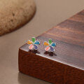 wholesale 925 Sterling Silver Irregular Colorful Stud Earrings For Women-0-3