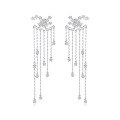 wholesale 925 Sterling Silver Star Tassel Drop Earrings, Ins Style, Luxe and High-End Feel, with Sterling Silver Stud Backings for Women-0-5