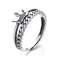wholesale S925 Sterling Silver Vintage Best-Selling Crown-Shaped Ring, Ins Trendy and Stylish Index Finger Ring for Women-0-5