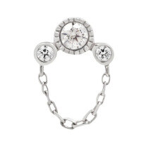 wholesale S925 Sterling Silver Zircon-studded Fringe Chain Twist Ear Cuff Cartilage Earring, Trendy And Versatile-Single platinum #1