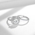 wholesale Metal material first, Yun Tong Jewelry 80mm Round 2 Carat Moissanite Engagement Ring for Women, Double Layer Circle Halo Stackable Ring Set-0-2