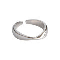 wholesale [S925 Sterling Silver] Japanese and Korean Mobius Twist Ring Open Adjustable Silver Ring for Women Couple's Jewelry-0-4