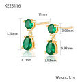 wholesale S925 sterling silver earrings, cross-border hot-sellinginsearrings with colored zirconiahigh-endearrings-0-8