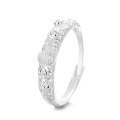 wholesale S925 Sterling Silver Gourd Openwork Pattern Brushed Diamond-Inlaid Chinese Style National Tide Luxury Design Adjustable Ring for Women-0-5
