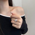 wholesale S925 Sterling Silver European and American Wedding Style Ring for Women with High-End Pear and Square Ice-Cut Double Zircon Design-0-3