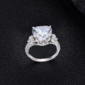 wholesale S925 Sterling Silver 6-Carat Heart-Shaped Pink Moissanite Women's Ring with Group Setting High-End Silver Jewelry Accessories-0-1
