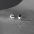 wholesale S925 Silver Korean-style Synthetic Cat's Eye Stone Astronaut Earrings Star Asymmetric Women's Earrings M02367-0-0