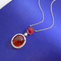 wholesale Sterling Silver Red Coronalite Oval Cabochon 14*16 Pendant High-End New Live Stream Product-0-1