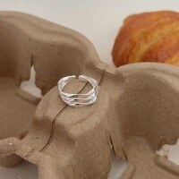 wholesale S925 Sterling Silver Pig Nose Ring for Women, Japanese and Korean New Collection, Small and Minimalist, Fashionable and Versatile Textured Band-Sterling Silver-Texture