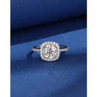 wholesale 925 Sterling Silver 1 Carat Square Moissanite Ring for Women, Small and Exquisite, High-End Emotional Couple Proposal Wedding Luxury Diamond Ring-2 carat moissanite ring 004148 14