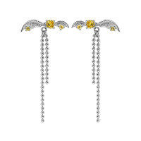 wholesale S925 Sterling Silver 081 Original Niche Design Minimalist Irregular Zircon Textured Beaded Drop Earrings for Women-Platinum [with sterling silver ear plugs] &gt; 925 silver