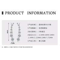925 Sterling Silver Moissanite Women's Long Bar Earrings, Trendy Wholesale Accessories.-Personalized White  925 Silver