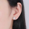 wholesale 925 Sterling Silver Moissanite Heart Stud Earrings for Women, Floral Heart Shape Earrings, Gift for Girlfriend or Best Friend-0-3