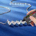 Sterling Silver Wave Waist Pendant Necklace with Moissanite for Women-0-2