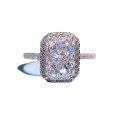 wholesale S925 Sterling Silver 6*9 Radiant High Carbon Diamond Women's Single Stone Ring Fashionable Ice Candy Ring Bestseller-0-4
