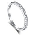 wholesale S925 Sterling Silver Cross-Border Women's Ring with Full Pavé Colorful Zirconia Single Row Diamond Stackable Minimalist Foreign Trade Band-0-7