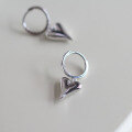 wholesale Sterling Silver S925 Heart-shaped Stud Earrings, 3D Love Heart Korean Style Short Drop Earrings for Women, Exquisite Dangle Earrings-0-2