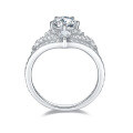 wholesale 18k Gold Plated S925 Silver Classic 1-Carat Round Moissanite Crown New Style Women's Ring-0-4