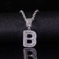 wholesale S925 silver-plated zirconia small batch unique full diamond pendant with cross-border trade unisex initial letter B pendant fashion-0-4