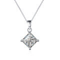 wholesale PT950 platinum-plated S925 silver square moissanite pendant necklace for women, Valentine's Day gift-0-4