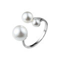 wholesale S925 Silver Shell Pearl Synthetic Pearl Ring Adjustable Index Finger Jewelry J9452-0-4