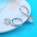 S925 Sterling Silver Moissanite Four-Prong Ear Studs-0-0