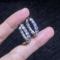 S925 Sterling Silver Moissanite Full-Set Earrings, Light Luxury Ins Style-0-1