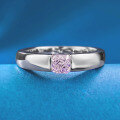 wholesale S925 Silver New ZHUOZHIFANG Jewelry 5*5mm Square Pink Diamond Personalized Ring for Women, Simple Daily Ins Style-0-5