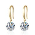 Metal Ear Hooks, Summer Women's Minimalist Fashion Moissanite Stud Earrings-0-5