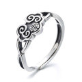 wholesale S925 Sterling Silver Auspicious Clouds Retro Exquisite Ethnic Style Meaningful Open Adjustable Ring for Women-0-4