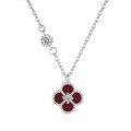 wholesale S925 Sterling Silver Korean and Japanese Women's Necklace, Minimalist and Stylish, Versatile, Forest-inspired Four-leaf Clover Chic Collarbone Chain-0-10