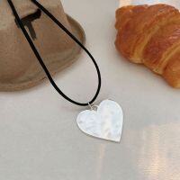 wholesale S925 Sterling Silver Korean Style Hammered Irregular Heart Necklace for Women, Ins-inspired Design Pendant Choker-Sterling silver