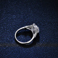 S925 Silver 4-Claw 3ct Moissanite Heart Shape Engagement Ring-0-1