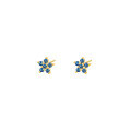 wholesale S925 Sterling Silver Small Petal Colored Zircon Earrings For Women, Elegant Cross-border Floral Design-0-8