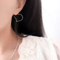 wholesale S925 Sterling Silver Carved Line Heart Earrings for Women, Korean Dongdaemun Stall Goods, Simple and Elegant Ear Accessories-0-0