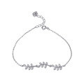 wholesale S925 Sterling Silver Minimalist Design Leaf Bracelet for Women, Creative Cross-Border New Accessory for Wholesale-0-4