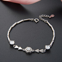 wholesale S925 Silver New Fashion Elegant and Fresh Bracelet, Korean Zircon Hand Jewelry, Ethnic Style Women's Wholesale Bracelet-Fashion Bracelet 925 Silver